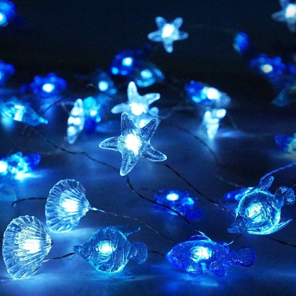 Sealife String Lights 14ft 40 LED 8 Modes with Remote and Timer - Cool White